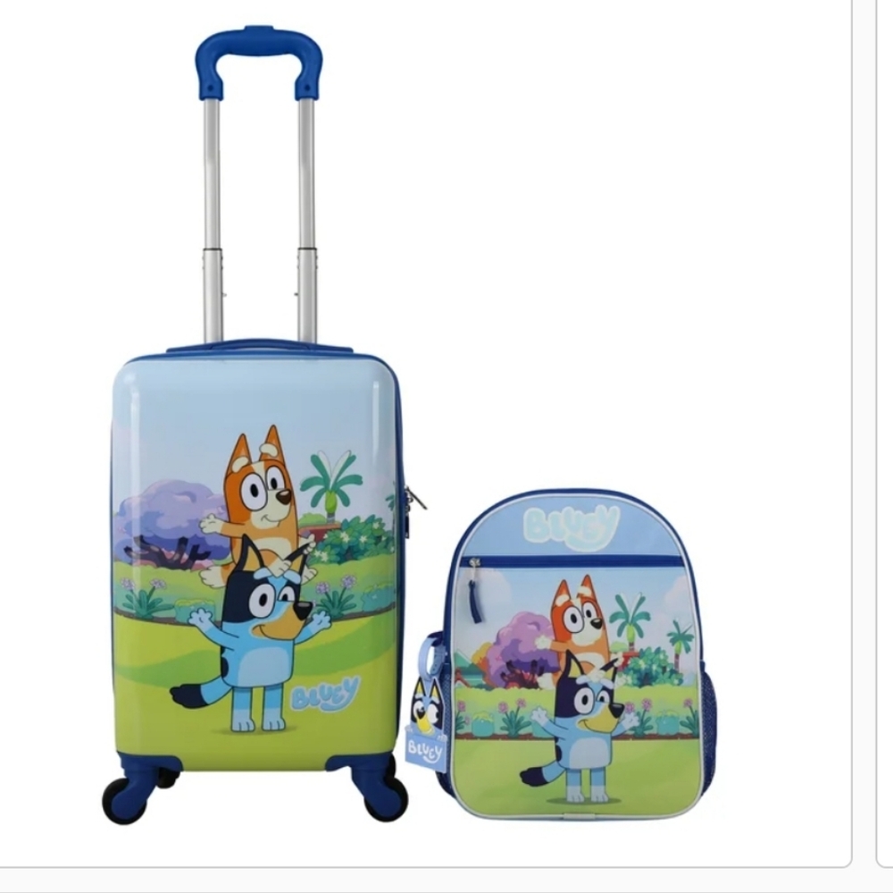 Kids Licensed Carry-on & Backpack Luggage Set, new, Bluey